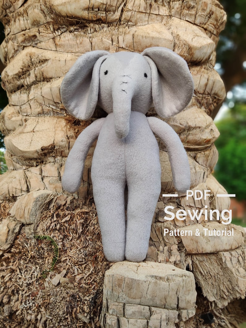 PDF Elephant Sewing Pattern & Tutorial Elephant Sewing Etsy Australia