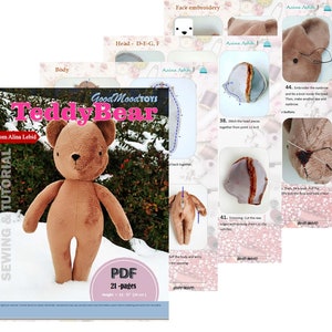 PDF Teddy Bear Sewing Pattern & Tutorial, Bear sewing pattern, Bear plush PDF, PDF Bear Tutorial, Bear Doll, Stuffed Toy Tutorial image 8