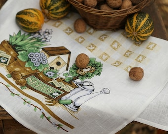 Paño de cocina rústico de lino, paño de cocina orgánico estilo granja, regalo de cocina sin residuos, toalla de tela ecológica, decoración sostenible para el hogar
