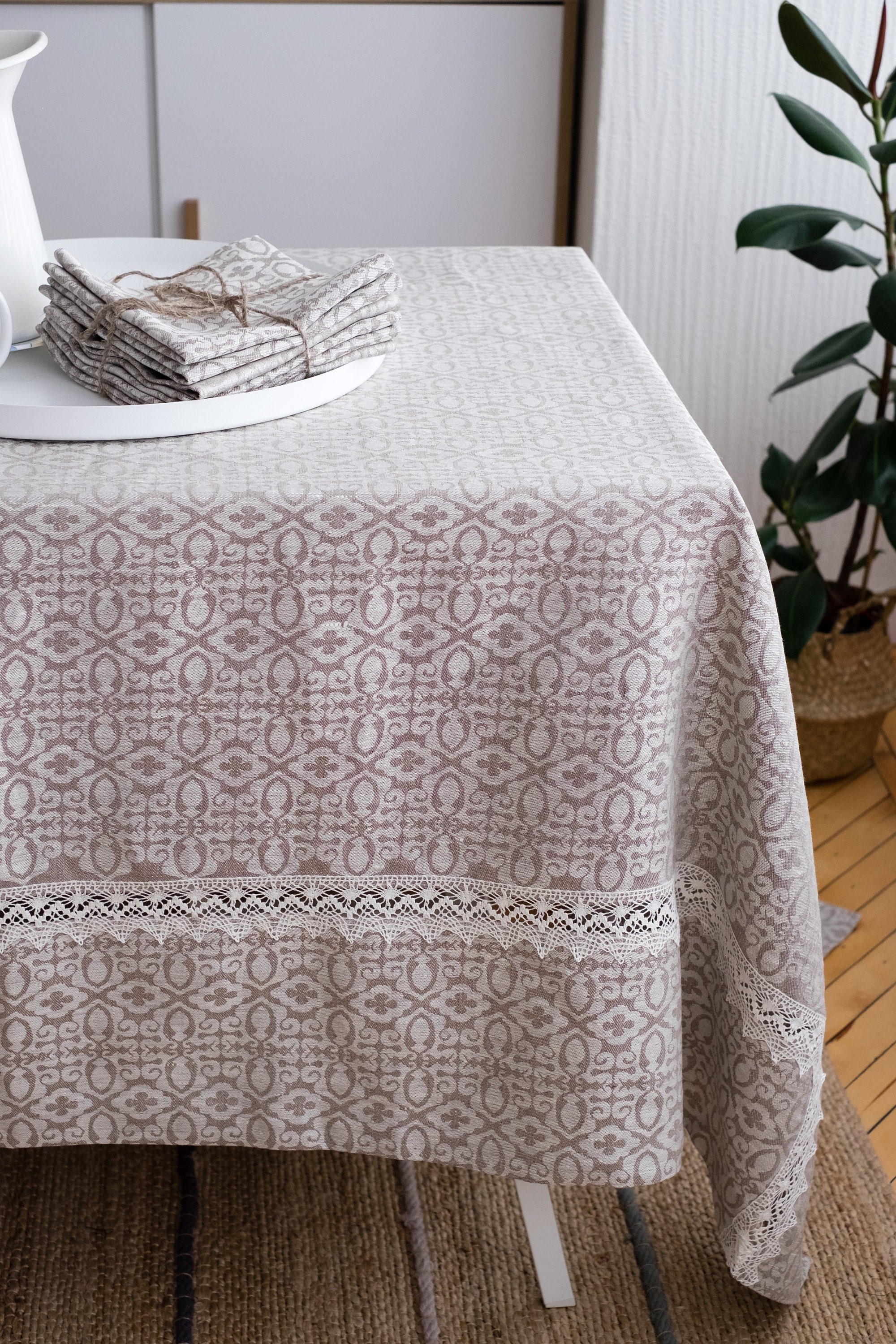 Tablecloth and Napkins Wedding Set Rectangular Eco Etsy UK