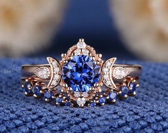 サファイア風リング ウェーブデザインk18 金サイス12 5.39グラム