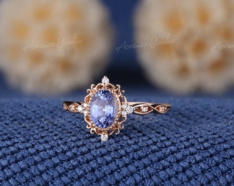 Amazing jewelry様 Buy Cornflower Sapphire Engagement Ring Vintage Filigree Gold