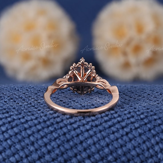 Cornflower Sapphire Engagement Ring Vintage Filigree Gold