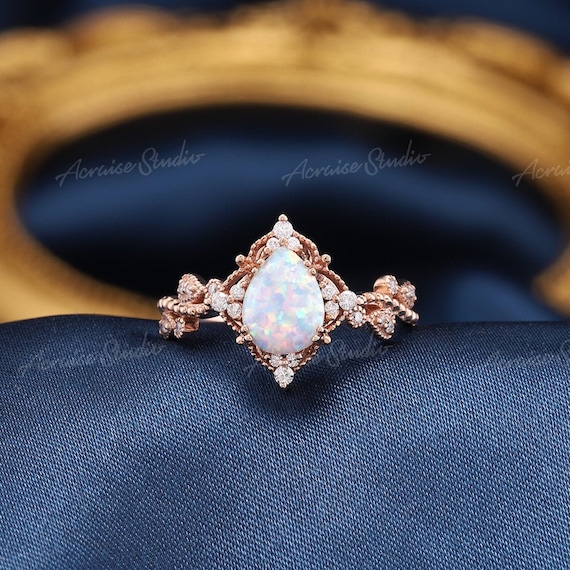 Vintage opal rings etsy sale