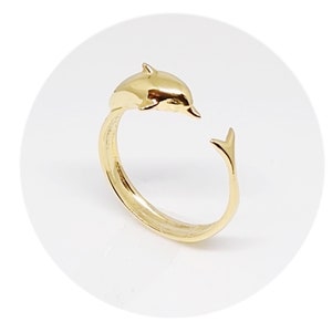 Adjustable Dolphin Ring | Dolphin Ring | Dolphin Jewelry | Gold plated | 14K | 18K | rose gold | Money | Jewelry for women | friend gift