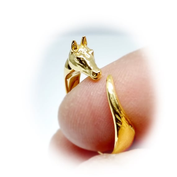 14K Yellow Gold Horse Band with Cubic Zirconia Ring | Don Roberto Jewelers