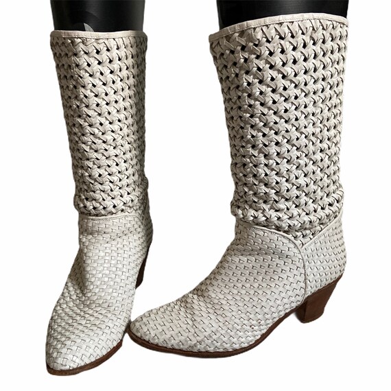 Vintage 80’s Julianelli Woven Leather Boots