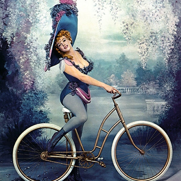 Marilyn Monroe with Bike   // High Resolutions // Image Scan // Scrapbooking Collage Wall Art