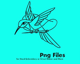 Hummingbird Sewing Needle Clipart Graphic  // PNG Transparent Background  // Design File // Clipart for crafting // Cricut Cameo Silhouette