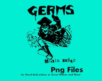 Germs Media Blitz// Punk Rock  // Screen Print Design for making own Fabric Patches or  Stickers / High Quality File/ Transparent Background