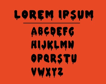Halloween Spooky Tales Font // Dripping Text // Bubbly Bold Font Letters  / A- Z