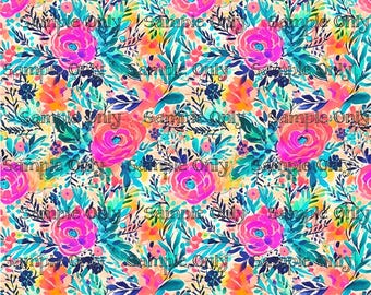 Painterly Bright Floral 01 Image Transfer Sheet For Polymer Clay