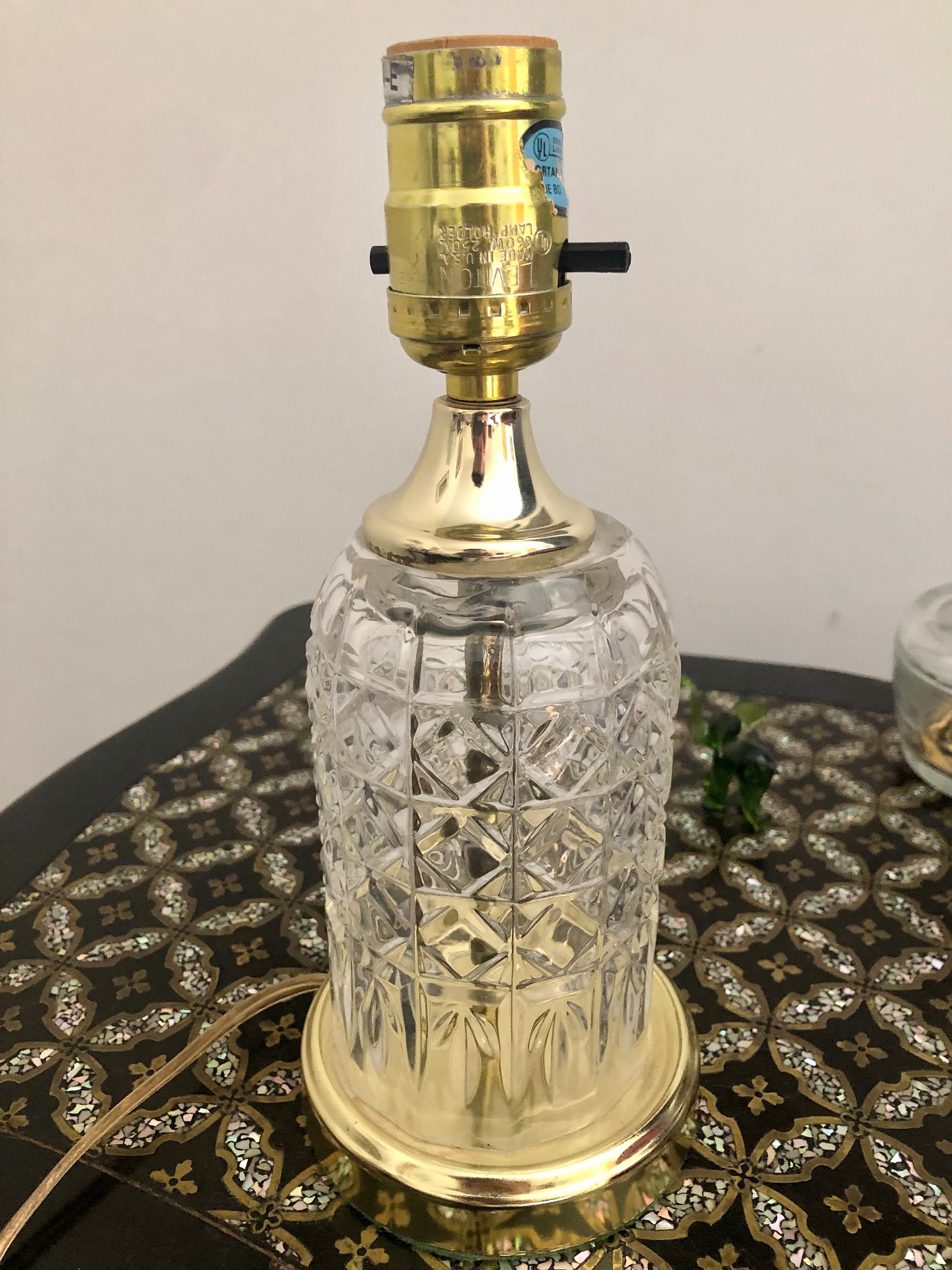 Vintage Small Brass German Hurricane or Oil Kerosene Lamp 1950s