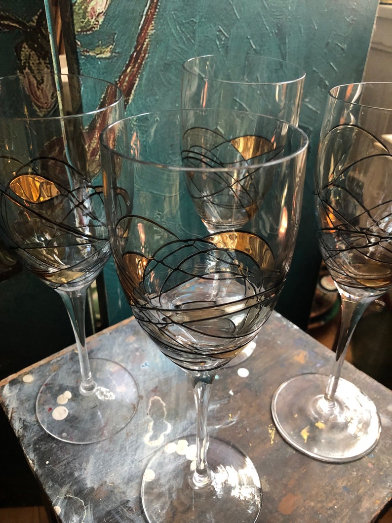 Set of 4 Barcelona Wine Glasses FREE Shipping Etsy