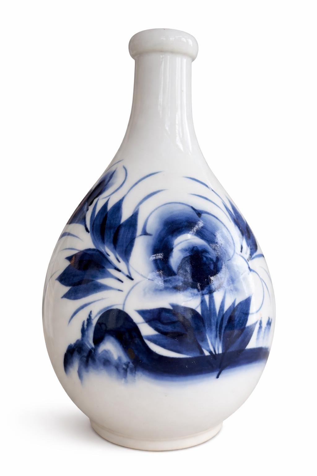 Vintage Blue Sake Bottle - Etsy