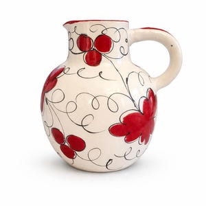 Italian Mid Century Pottery Pitcher, Fratelli Fanciullacci, 1950s