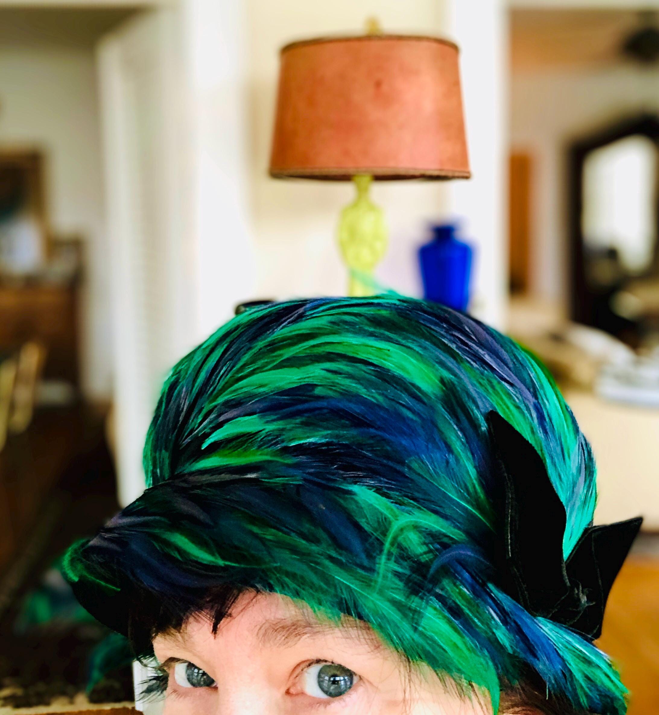 1930s Peacock Feather Hat, Silk Velvet, Bonets by Bodkin - Etsy