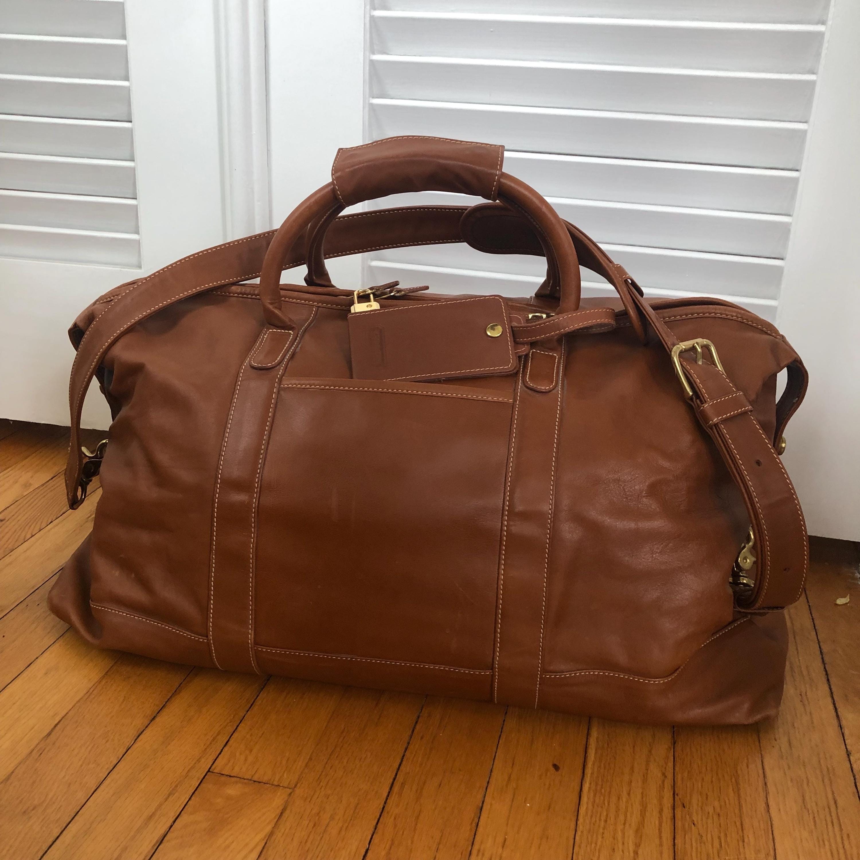 Complete Collection of 4 Vintage Coach Leather Cabin Travel Bags
