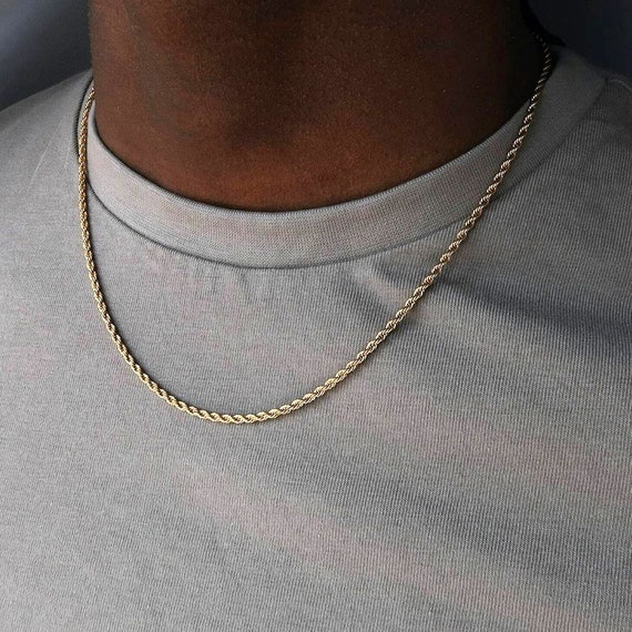 Classic Rope Chain Men Necklace. Etsy