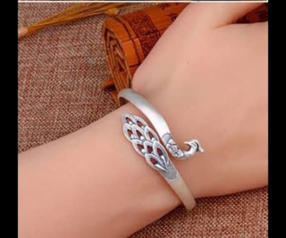 Peacock design bracelets for best sale girl