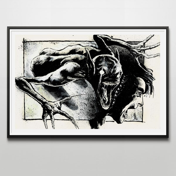 Horror Show Monster 18"x12" Art Print | College Dorm Decor