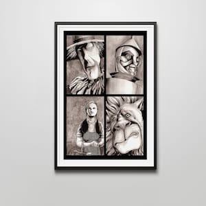 Trollkarlen från Oz 30x43 cm bläcktvättad konsttryck