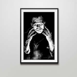 Frankenstein 12x18 Signed Art Print. Perfect for Halloween