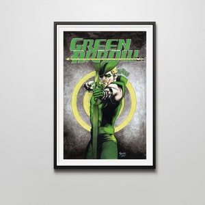 Green Arrow 12&quot;x18&quot; Art Print | College Dorm Decor | Oliver Queen