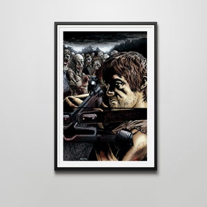 Daryl Dixon 12&quot;x18&quot; Art Print | College Dorm Decor | Walking Dead | Norman Reedus