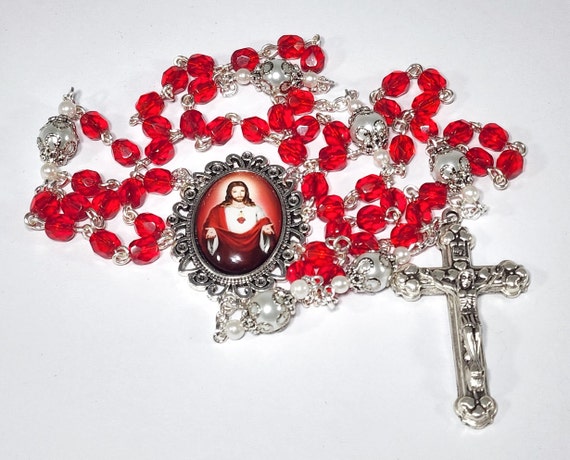 Sacred Heart of Jesus Catholic Rosary Catholic Gift God the - Etsy