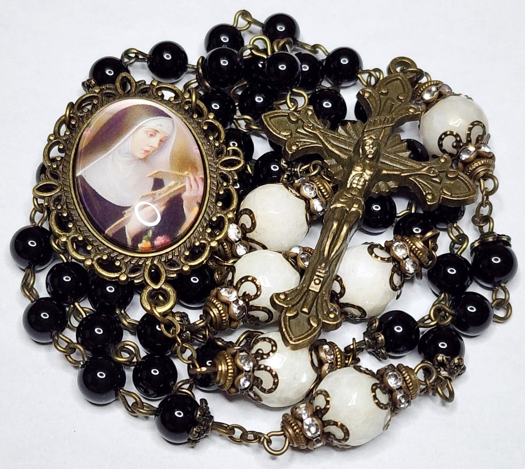 St Rita Catholic Rosary, Patron Saint of Impossible, Gemstone Rosary ...