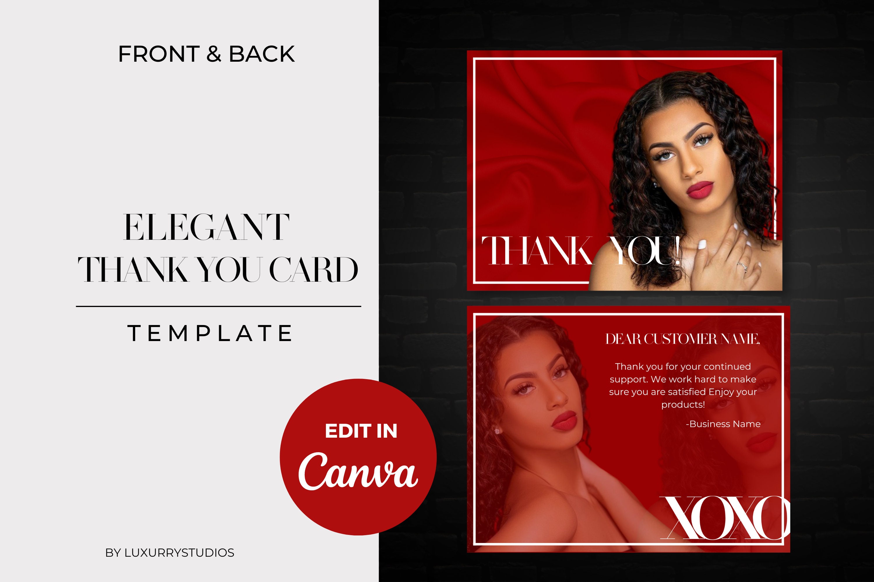 Editable Thank You Card Template Canva Thank You Order Card - Etsy ...