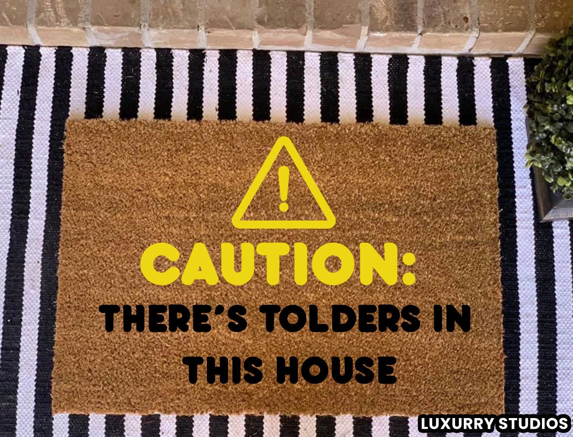 Caution Doormat Custom Doormat Custom Door Mat Housewarming Etsy