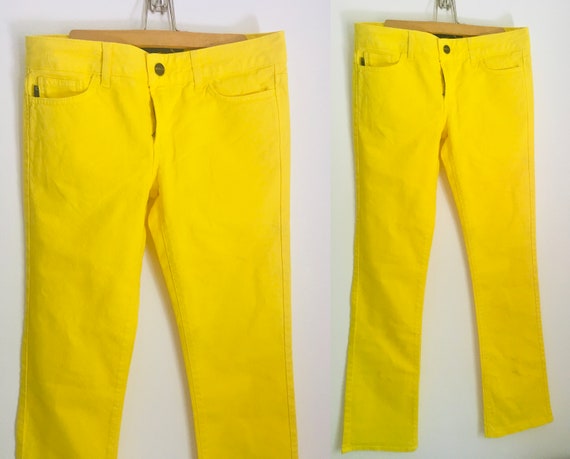 Authentic ROBERTO CAVALLI yellow jeans - image 2