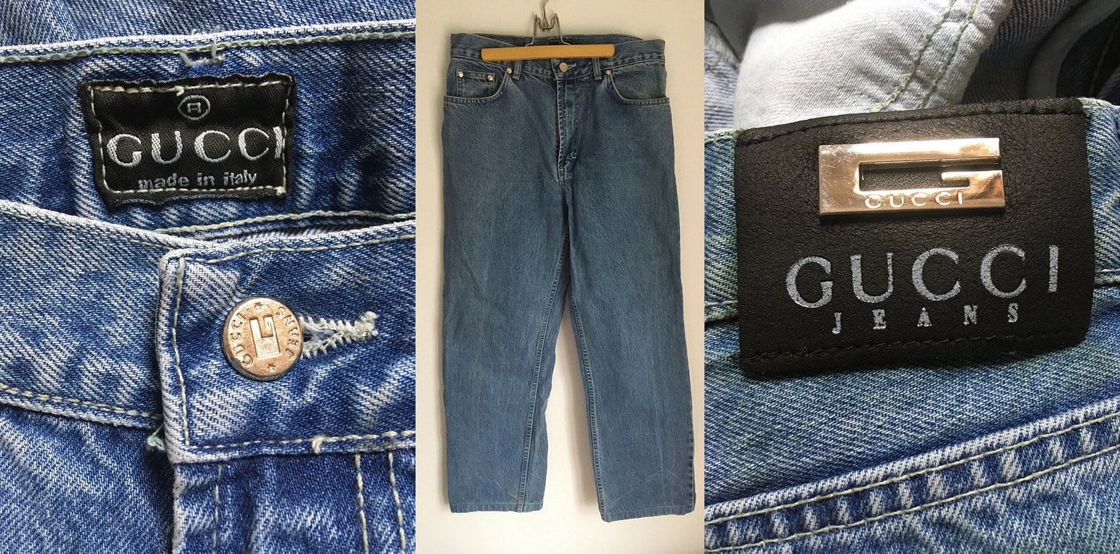 Vintage Gucci mujeres jeans de mezclilla Etsy España