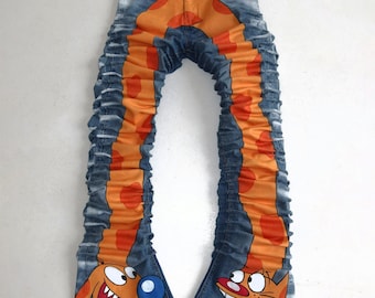 Custom Anime Cartoon Jeans: Stacked Flared Denim, W30