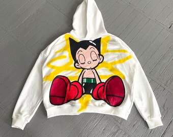 oversize airbrush custom grey anime hoodie with y2k wear mens women unisex