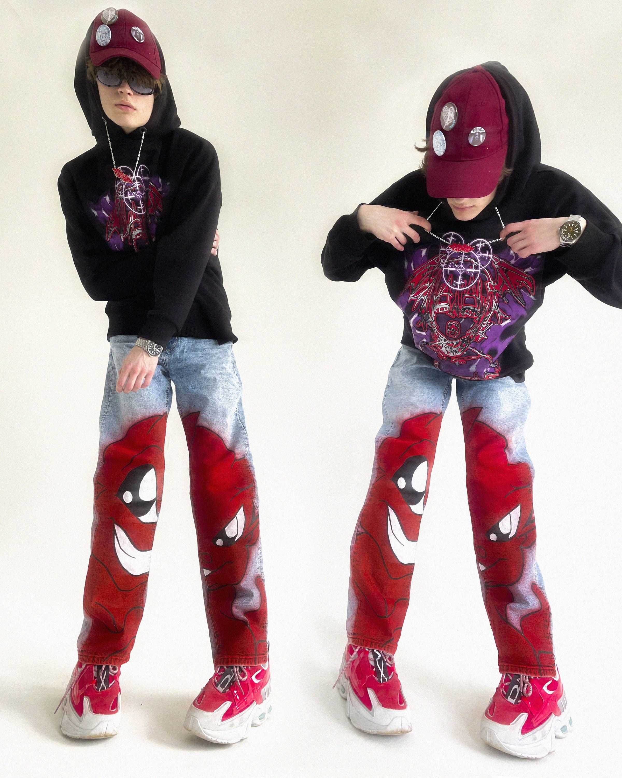 Red Devil Jeans - Etsy