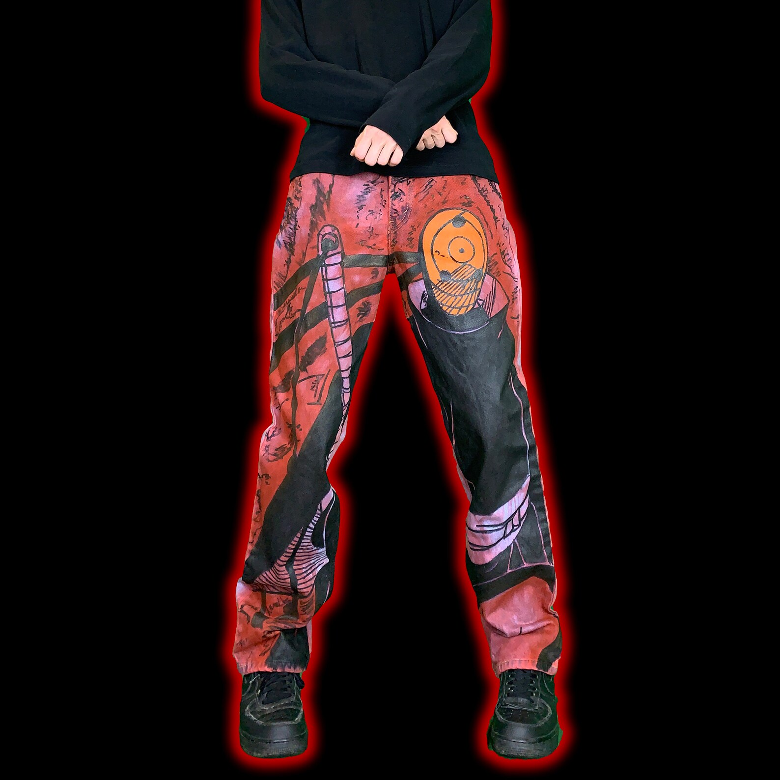1 of 1 Custom Anime Jeans Customized Hand Painted Pants W30 Etsy