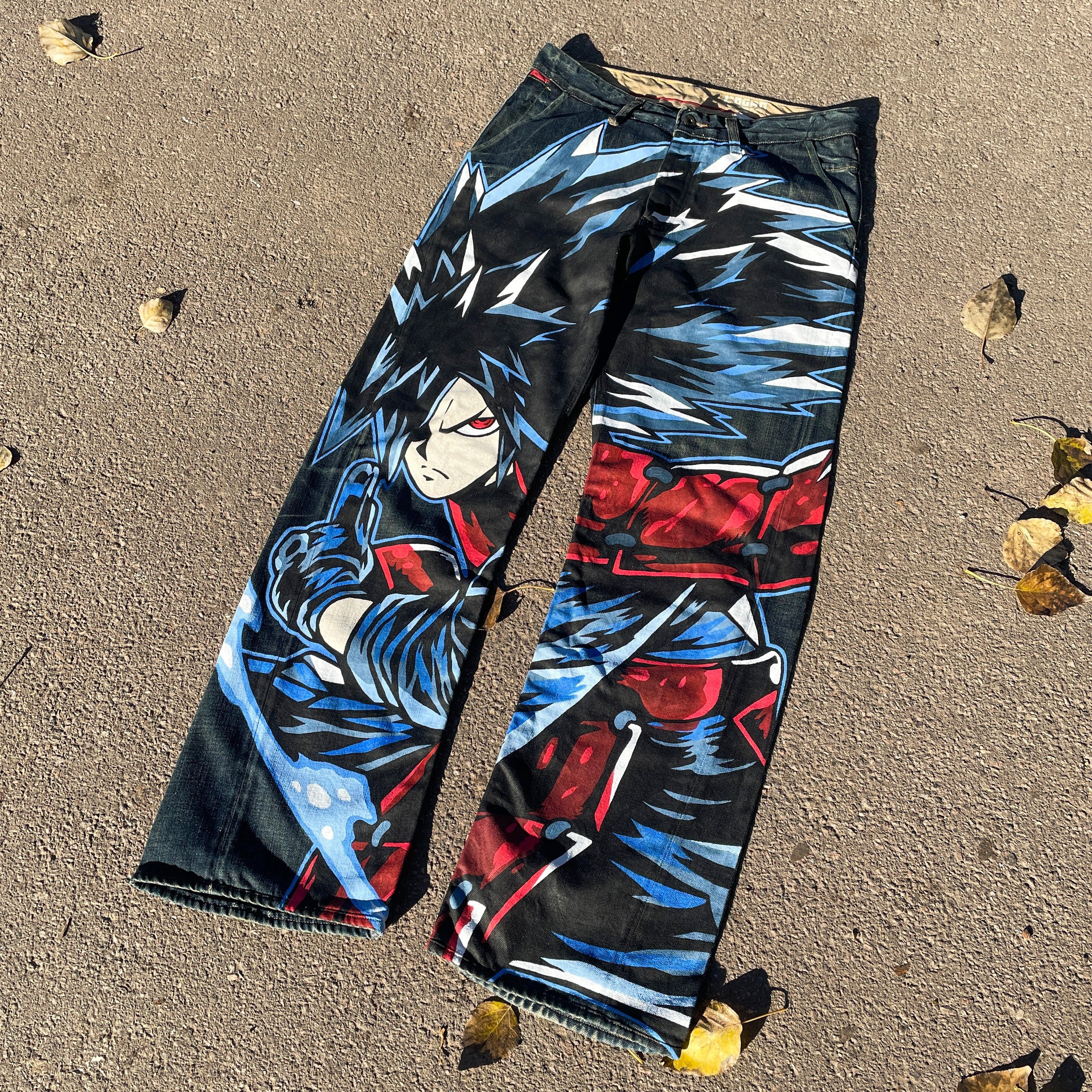 1 of 1 Custom Anime Jeans Cartoon Pants Mens Customized Style 