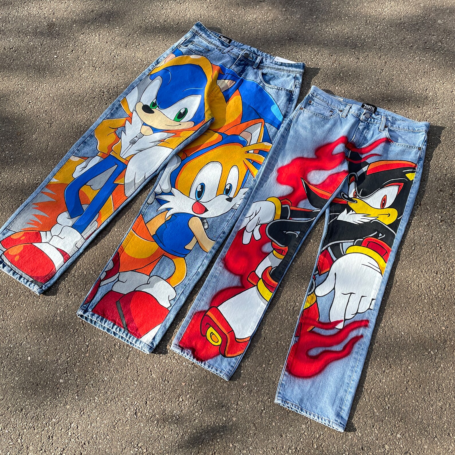 1 of 1 Custom Anime Jeans Cartoon Pants Mens Customized Style ...