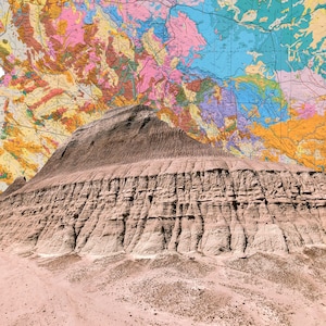 Dunas pintadas, AZ + mapa geológico vintage (16x20/mate)