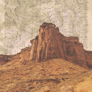 Canyonlands + vintage kaartlaag (18x24/mat)
