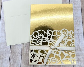 Gold All Occassion's Card, Handmade Card, Greeting Card, Just Because Card, Wedding Card, Anniversary Card, Birthday Card, Free Shipping