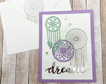 Dreamcatcher Card, Handmade Card, Greeting Card, Just Because, Homemade Card, Free Shipping