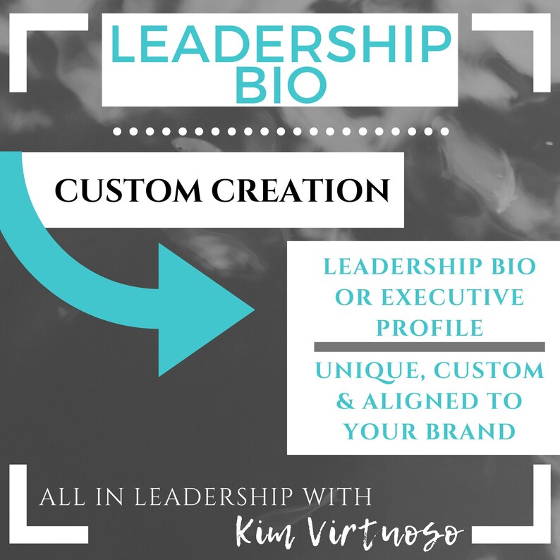Professional Leadership Bio Customized Creation of Etsy