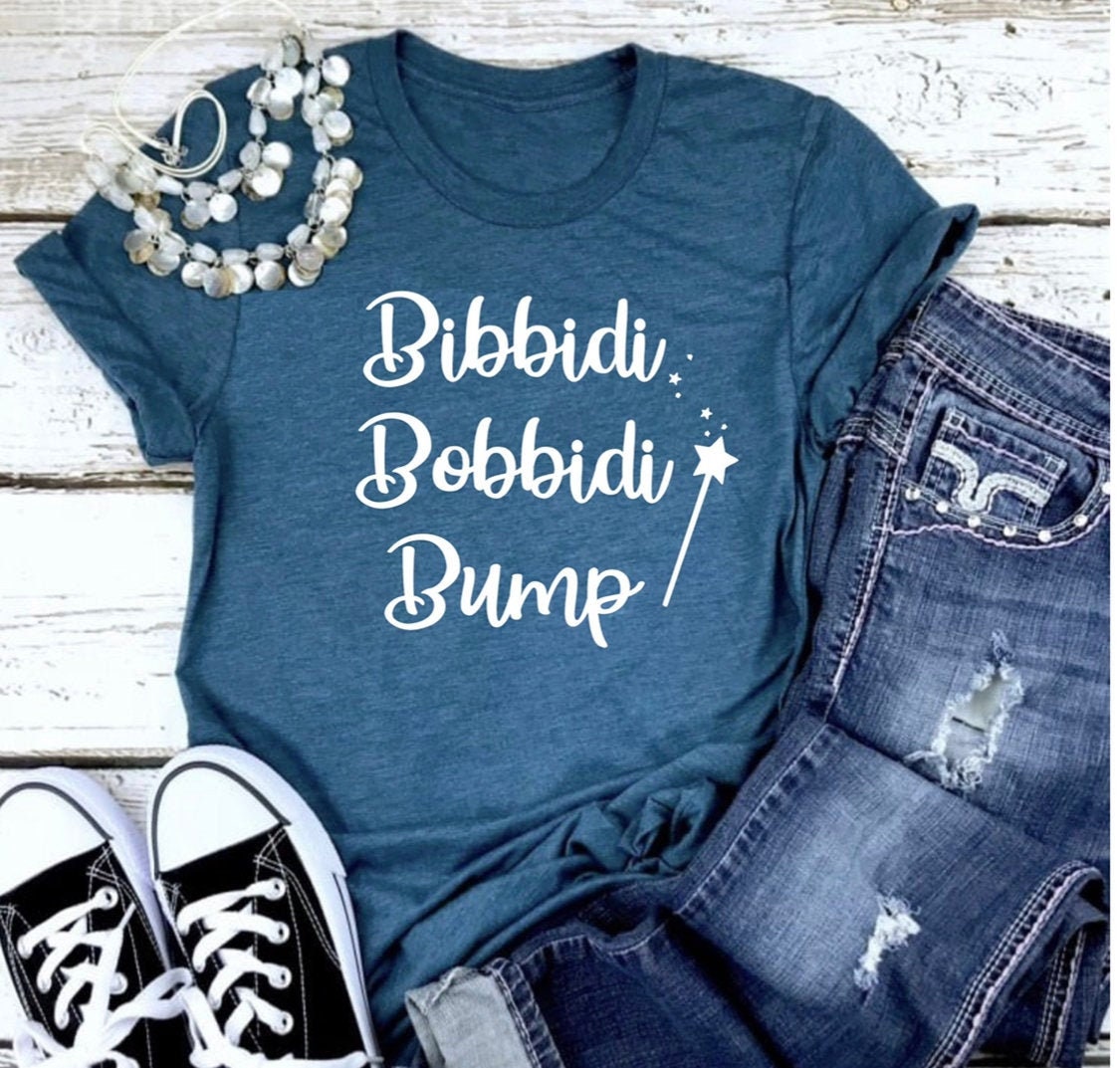 Bibbidi Bobbidi Bump Pregnancy Announcement Shirt Disney | Etsy