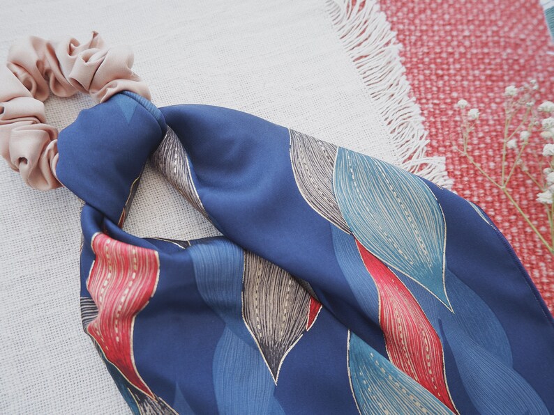 Multiple Patterns Deluxe Silk Satin Hair Scarf Scrunchie