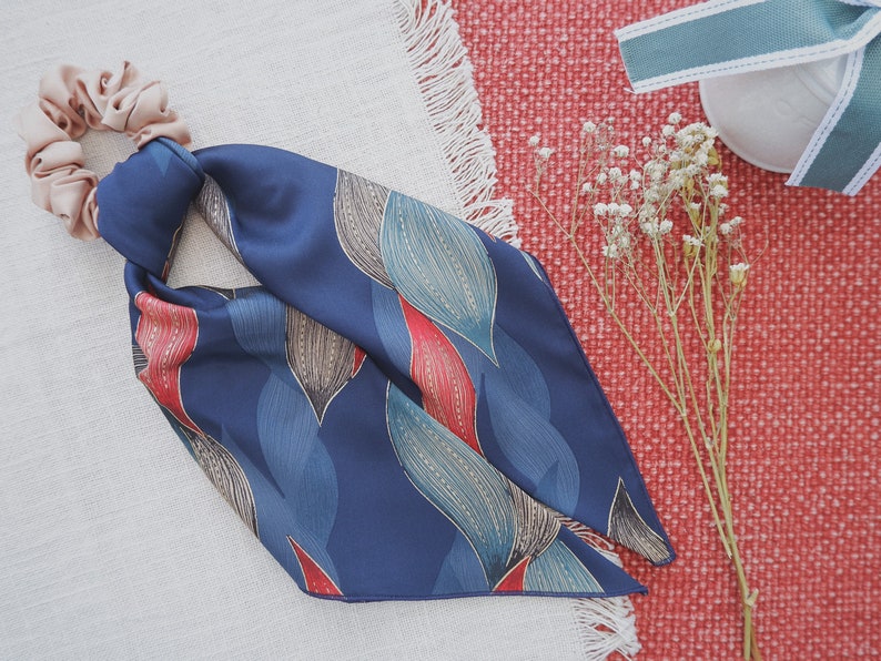Multiple Patterns Deluxe Silk Satin Hair Scarf Scrunchie