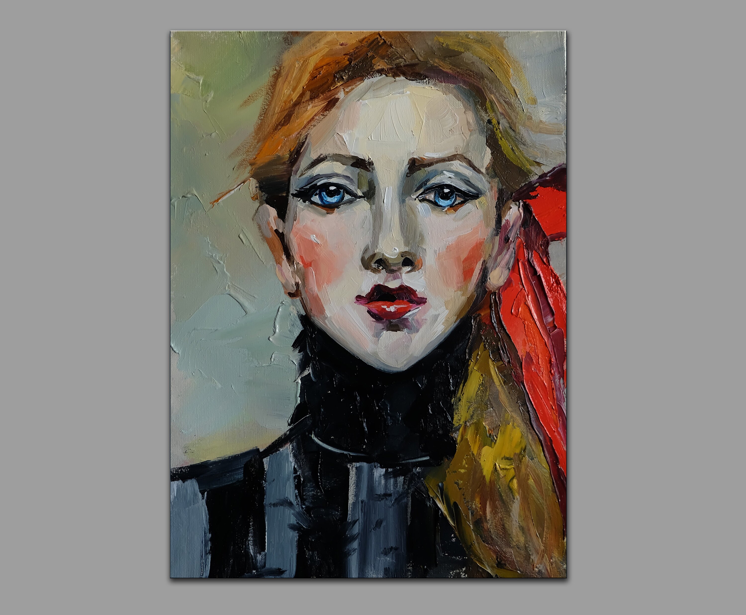 FRAU Malerei Original Ölgemälde schöne Frau Wand Kunst Frau Etsy